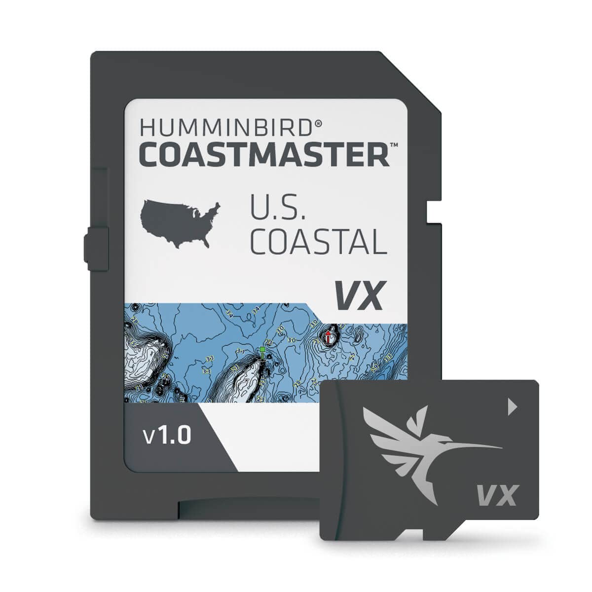 Humminbird 601015-1 CoastMaster U.S. Coastal V1 Digital GPS Maps Micro Card, Black