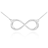 Claddagh Gold .925 Sterling Silver Sideways Figure Eight Infinity Necklace, Your Choice of Length