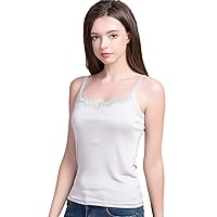 Women Silk Knitted Camis Summer Casual Sleeveless Lace Camisoles Bottoming T Shirt