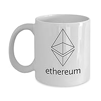 Ethereum Cryptocurrency Mug White Coffee Cup Crypto Bitcoin Alt Coin Trader ETH Logo