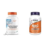 Alpha-Lipoic Acid 600 & Now Supplements, NAC (N-Acetyl Cysteine) 600 mg with Selenium & Molybdenum, 250 Veg Capsules