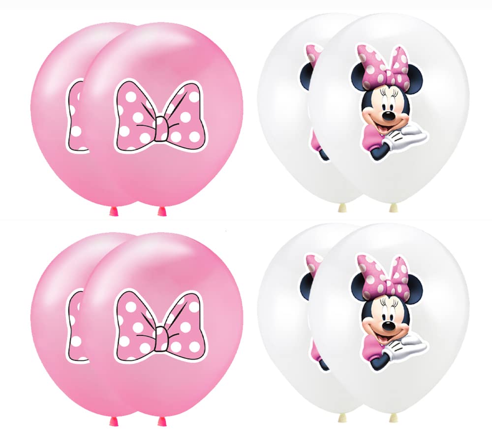18pcs Minnie Mickey Mouse Birthday Party Balloons, Minnie Mickey Mouse Party Balloons Kids Party Supplies Decorations Favors (Balloons 18pcs)