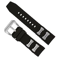 Replacement Generic Watch Band Black with Steel Inserts for Invicta 1088 Russian Diver Watches