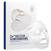 Real Cream Facial Mask 25g 5 Pack - Highly Concentrated Moisturizing Cream Coating Facial Mask Sheet, Super Adhesion Silky Soft Natural Gauze Sheet, for Dry and Sensitive Skin
