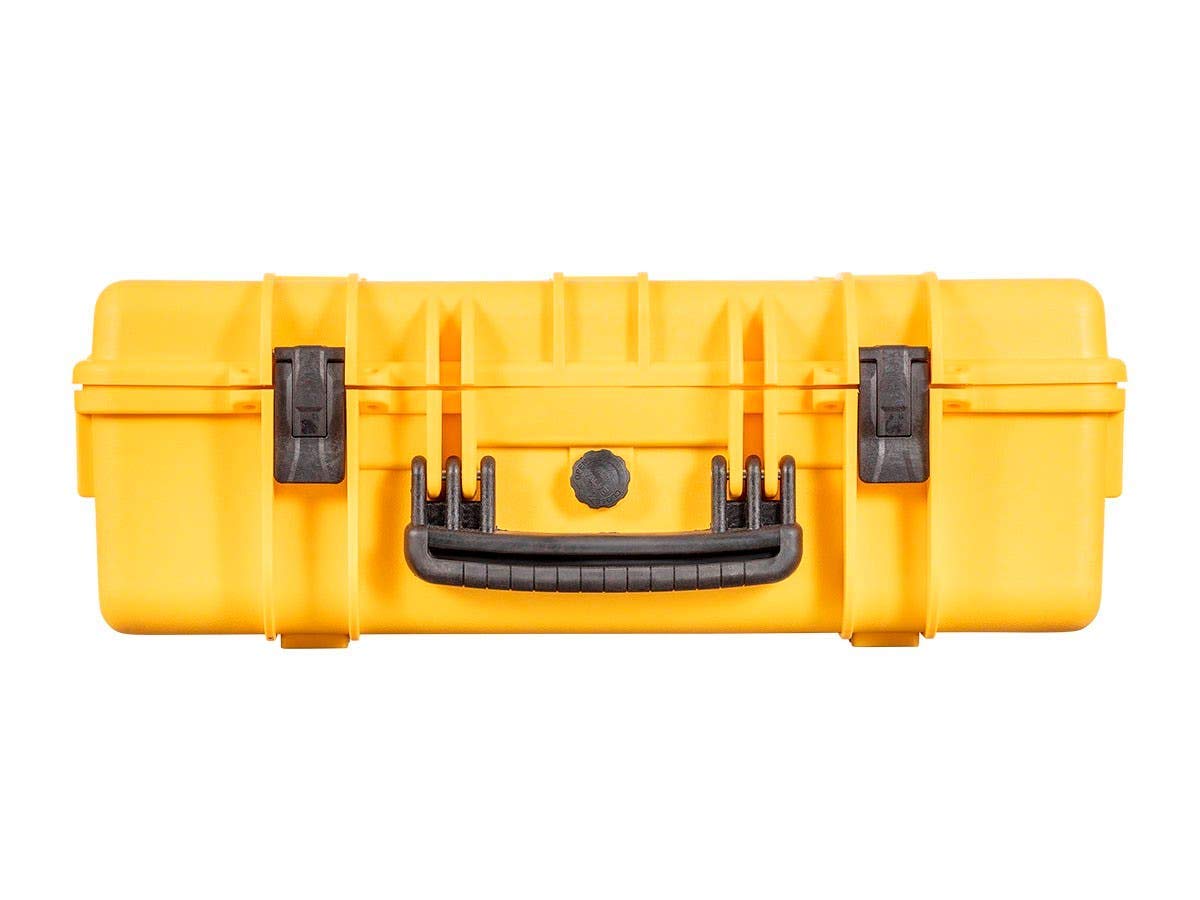 Monoprice Weatherproof Hard Case - 22in x 14in x 8in, Yellow with Customizable Foam, Shockproof, IP67