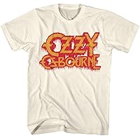 Ozzy Osbourne Bleeding Logo Adult Natural Short Sleeve T Shirt Vintage Style Glam Metal Graphic Tees