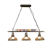 Hanging Pool Table Lighting Fixtures Ceiling Lamp 1/2/3 Light Real Billiard Ball Design Pendant Lamp with Glass Shades for Game Room Beer Party