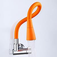 Faucets,Kitchen Tap Wall Mounted Cold Water Only Kitchen Sink Taps Brass Swivel Tap/Orange