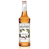 Monin - Hazelnut Syrup, Nutty Taste of Caramelized Hazelnut, Natural Flavors, Great for Mochas, Lattes, Smoothies, Shakes, and Cocktails, Non-GMO, Gluten-Free (750 ml)