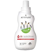 ATTITUDE Liquid Laundry Detergent, EWG Verified Laundry Soap, HE Compatible, Vegan and Plant Based Products, Cruelty-Free, Pink Grapefruit, 35 Loads, 35.5 Fl Oz