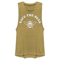 Fifth Sun Save Bees Women's Muscle Tank, Gold Heather, Large