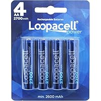 AA Ni-MH 2700mAh Rechargeable Batteries 4 Pack