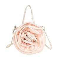 Fashion Tote Clutch Bag Wedding Evening Bag 3D Rose Shape Handbag Shoulder Bag with Detachable Strap Crossbody Bag