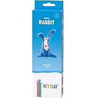Hey Clay Rabbit - Colourful Modelling Kids - Air-Dry Clay Set 15 Tins and Modelling Tools with Fun Interactive Instructions