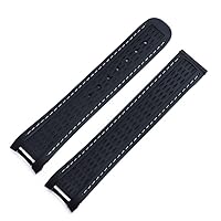 RAYESS 20mm Watchband Curved End Silicone Rubber Watch band For Omega Strap Seamaster 300 AQUA TERRA AT150 Ultra Light 8900 Buckle
