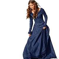 Women Medieval Dress and American Classical Central Party Long Sleeve Round Neck