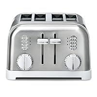 Cuisinart CPT-180WP1 4-Slice Metal Classic Toaster, White/Stainless Steel