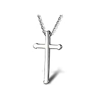 God Blessing Titanium Stainless Steel Cross Necklace Womens Necklace