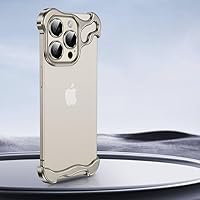 ZIFENGX-Aluminum Alloy Bumper Phone Shell for iPhone 15 /15plus/15 Pro Max with Lens Film Protection Metal Corner Pad Shockproof Protective Case (for iPhone 15 Pro Max,Grey)
