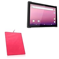BoxWave Case Compatible with Emdoor EM-T195 - Velvet Pouch, Soft Velour Fabric Bag Sleeve with Drawstring - Cosmo Pink