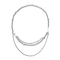 laoshi Chain Men's and Women's Diamond Cross Pendant Double Layer Sweater Chain Necklace