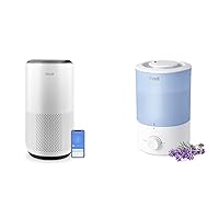 LEVOIT Air Purifiers for Home Large Room Up to 1980 Ft² in 1 Hr With Air Quality Monitor & Dual 150 Humidifiers for Bedroom Large Room, 3L Cool Mist Top Fill Essential Oil Diffuser