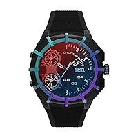 Diesel Framed Watch for Men, Chronograph Movement with Silicone, Stainless Steel or Leather Strap