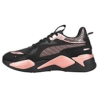 puma womens Rs-x Black Rose Lace Up Sneakers
