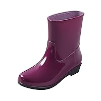 Women's Short Rain Boots Waterproof Anti Slip Rubber Ankle Chelsea Booties