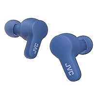 JVC New Gumy True Wireless Earbuds Headphones, Long Battery Life (up to 24 Hours), Sound with Neodymium Magnet Driver, Water Resistance (IPX4) - HAA7T2A (Blueberry Blue), Compact