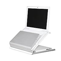 Humanscale L6 Silver Laptop Stand, Ergonomic Notebook Stand for Desk for Good Posture, 360° Swivel Adjustable Laptop Riser, Ideal Laptop Holder for Workstations or Home Offices