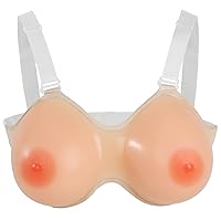 Vollence Strap on Silicone Breast Forms Triangle Shape Fake Boobs with Strap Crossdresser Transgender Mastectomy Prosthesis