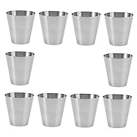 BESTOYARD 10pcs Stainless Steel Wine Glass Cocktail Cup Drinking Cup Water Cups for Kids Wine Cups Stainless Steel Tumbler Kids Suits Portable Beverage Cups Travel Shot Glass Metal re-usable