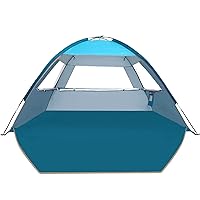 COMMOUDS Beach Tent Sun Shade for 3/4-5/6-7/8-10 Person, UPF 50+ Beach Sun Shelter Canopy Tent, Lightweight, Easy Set Up and Carry