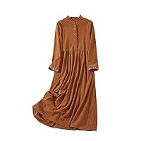 Elegant Corduroy Long Sleeve Autumn Solid Color Dress Vintage Women Spring Casual Dresses Femme Robe Clothing