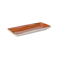 Tuxton Artisan Geode Coral 11-5/8-Inch x 5-1/8-Inch x 1-1/8-Inch Tray, Set of 12, Orange/Red; Heavy Duty; Chip Resistant; Lead and Cadmium Free; Freezer to Oven Safe up to 500°F