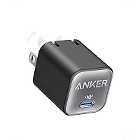 USB C GaN Charger 30W, Anker 511 Charger (Nano 3), PIQ 3.0 Foldable PPS Fast Charger for iPhone 14/14 Pro/14 Pro Max/13 Pro/13 Pro Max, Galaxy, iPad (Cable Not Included) - Black