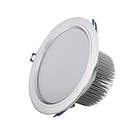 Aluminum Recessed Ceiling Spotlights Downlight Round Panel Light Warm White/White Ceiling Downlamp with LED Driver Lighting Fixture Decoration Mall Hotel Aisle Living Room Fittings (Color : Wa