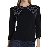 Vince Camuto Womens Studded Pullover Sweater