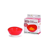 Essential Medical Supply Power of Red Adaptive Scoop Bowl with Suction Cup Bottom and Rimmed Side for Easier Eating