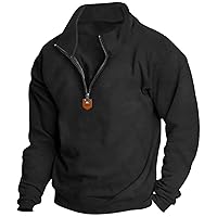 Mens Slim Fit Quarter Zip Mock Neck Polo Sweater Casual Long Sleeve Sweater Turtleneck Thermal Pullover for Men