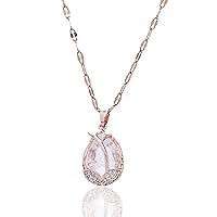 SIMOOICI 18K Rose Gold Tulip Necklace, Tricolor Crystal Diamond Pendant Necklace, Anniversary,Mother's Day,Christmas as a Gift for Mother and Girlfriend