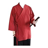 Retro Style Tang Suit Robe Chinese Men's Large Size Linen Jacket
