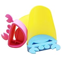 | Set of 2 Pcs Bath Tub Faucet Sink Handle Extender Hand Washing Solution for Toddlers Babies Kids Children with Cute Crab Design | Premium PE Material | Blue and Pink | 238.3
