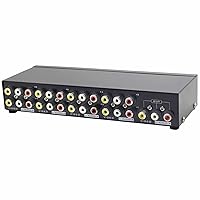 Panlong 8-Way AV Switch RCA Switcher 8 in 1 Out Composite Video L/R Audio Selector Box for DVD STB Game Consoles
