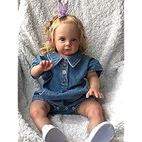 Life Like Silicone Reborn Toddler Girl Doll 24 inch Look Real Baby Newborn Doll with Blonde Hair Princess Toys for 3 Year Old Girls