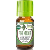 Healing Solutions Oils - 0.33 oz Pine Needle Essential Oil Organic, Pure, Undiluted Pine Needle Oil - 10ml