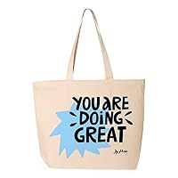 You Are Doing Great Zippered Tote Bag - Unique Print Presents - Best Tote Bags