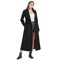 Women's Charming Double Breasted Wool Trench Coat Peacoat Winter Casual Long Blazer Overcoats Jacket