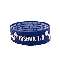 Shields of Strength Blue Silicone Bracelet-Joshua 1:9, Psalm 91:1-2, Phil 4:13 & II Timothy 1:7